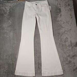 J Brand Jeans‎ Womens 27 White Blanc Lovestory Bell Bottom Flared Low Rise New